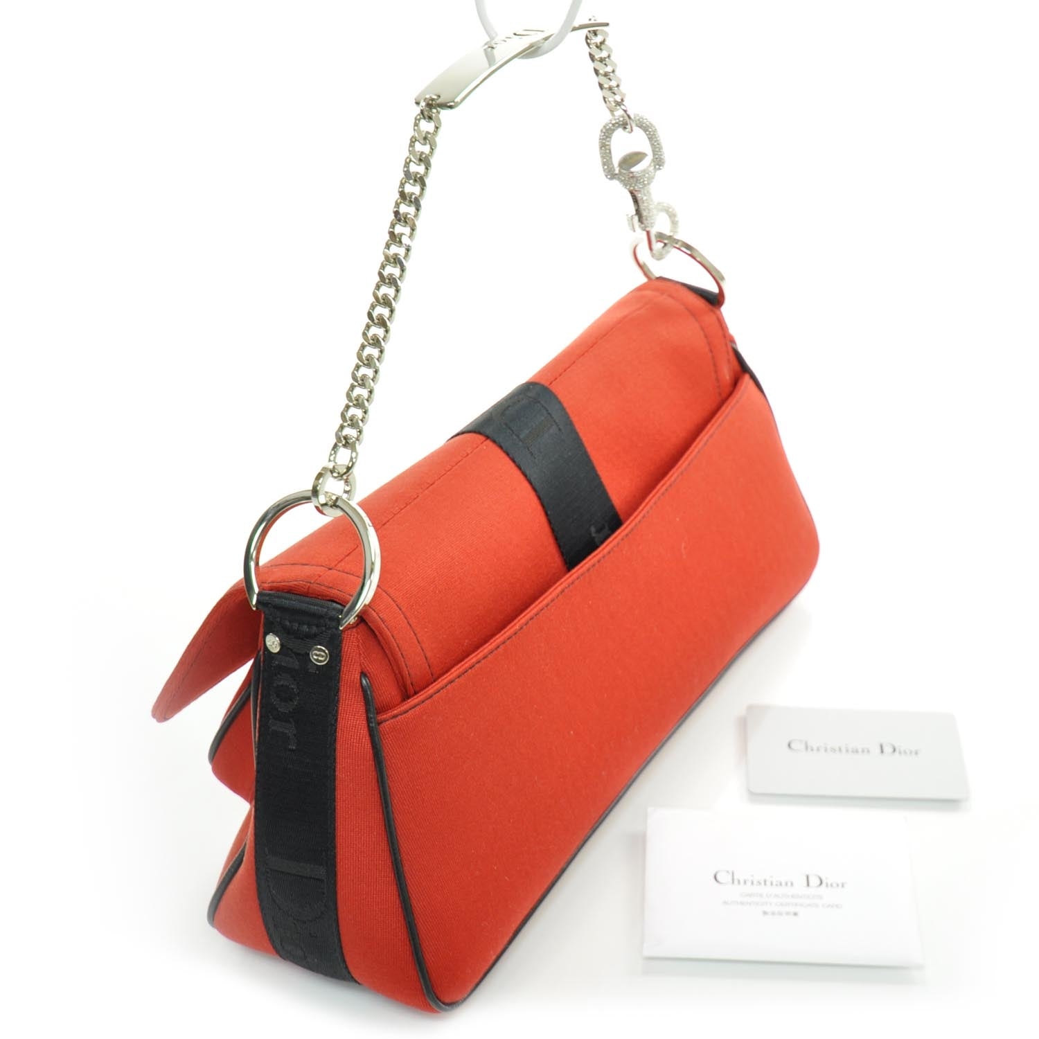Christian Dior Silk Jersey Hardcore Bag Red 3 of 9