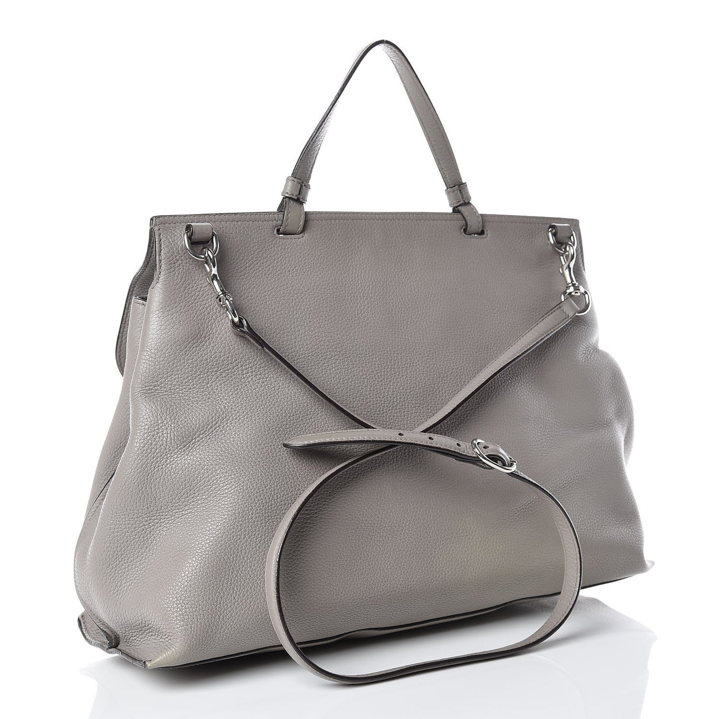 Cellarius Calfskin Large Bamboo Daily Top Handle Bag Storm Grey