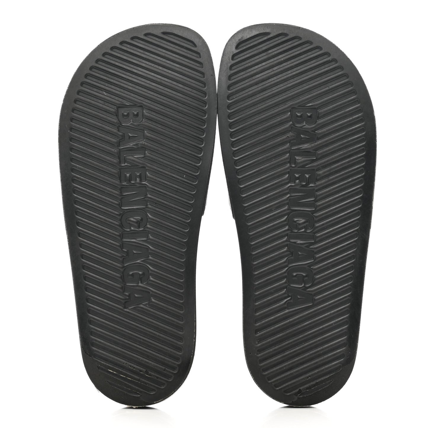 Rubber Logo Pool Slide Sandals 37 Black