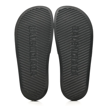 Balenciaga Rubber Logo Pool Slide Sandals 37 Black 6 of 7