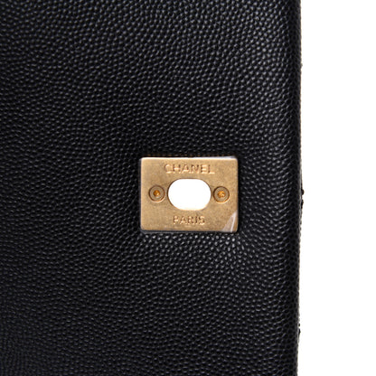 Chanel Caviar Lizard Quilted Medium Coco Handle Flap Black 8 of 14