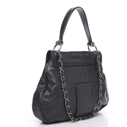 Chanel Glazed Caviar Coco Rider Flap Hobo Dark Grey 2 of 11