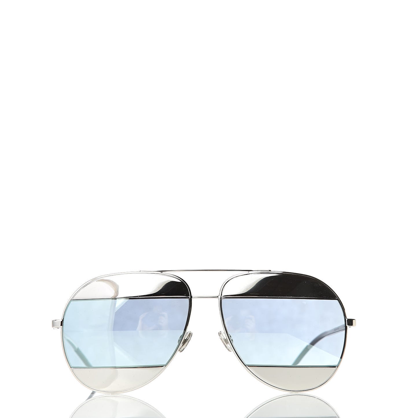Split 1 Aviator Sunglasses Silver Blue