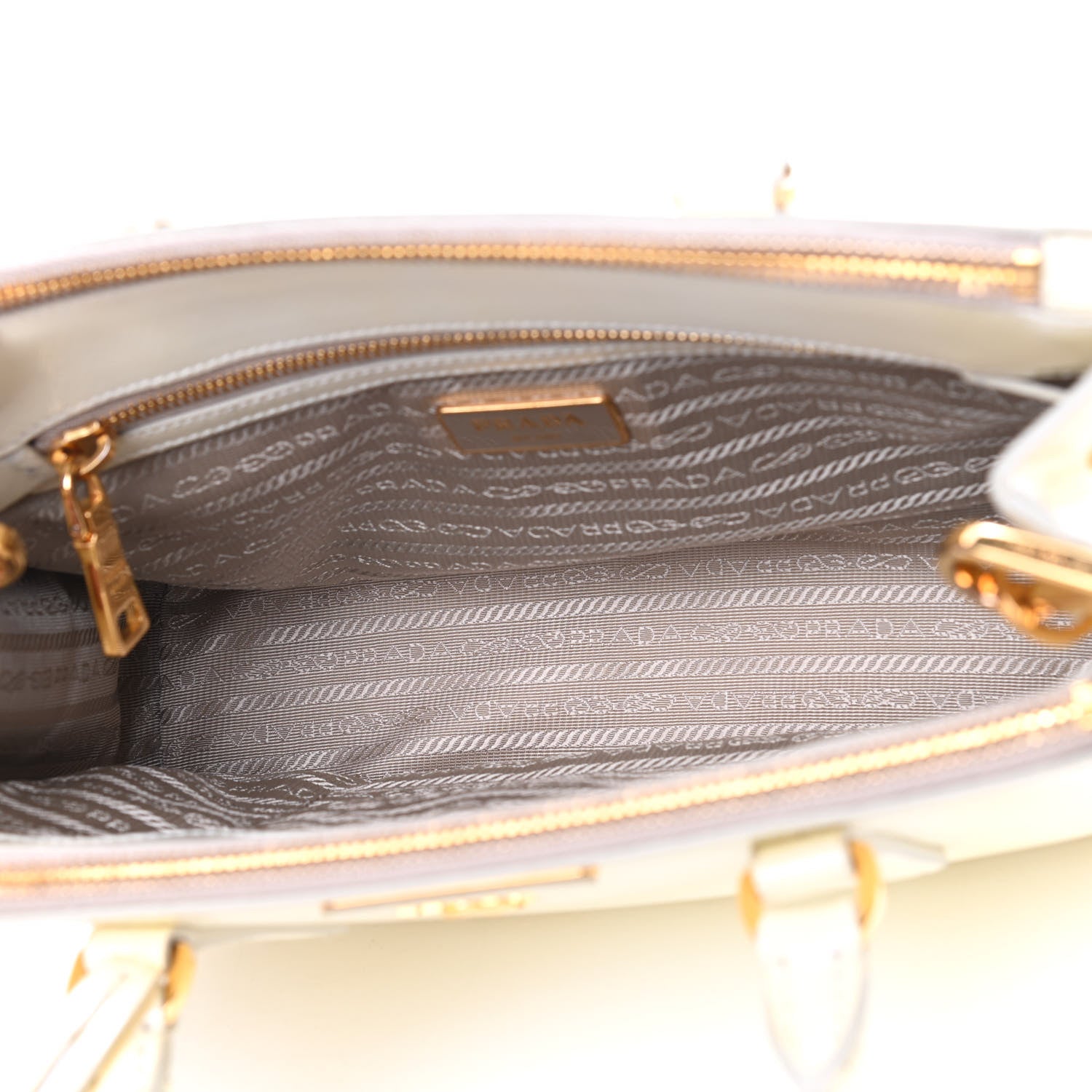 Prada Saffiano Vernice Mini Galleria Double Zip Tote Bianco 4 of 11