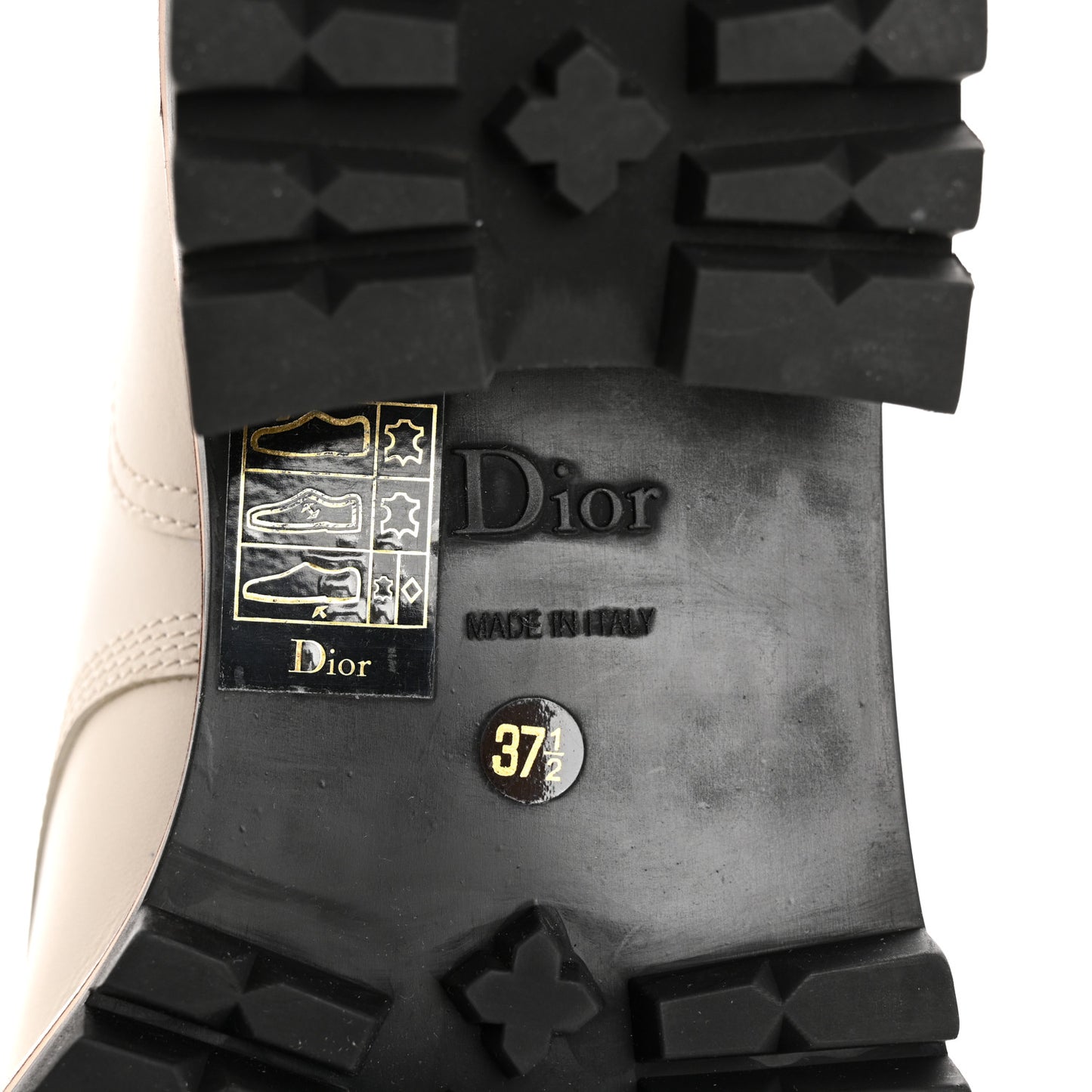 Calfskin Dior Quest 35mm Hiking Boots 37.5 Off White