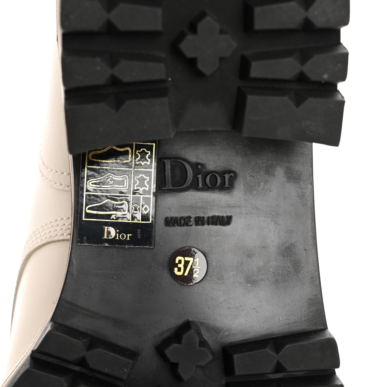 Christian Dior Calfskin Dior Quest 35mm Hiking Boots 37.5 Off White 8 of 10