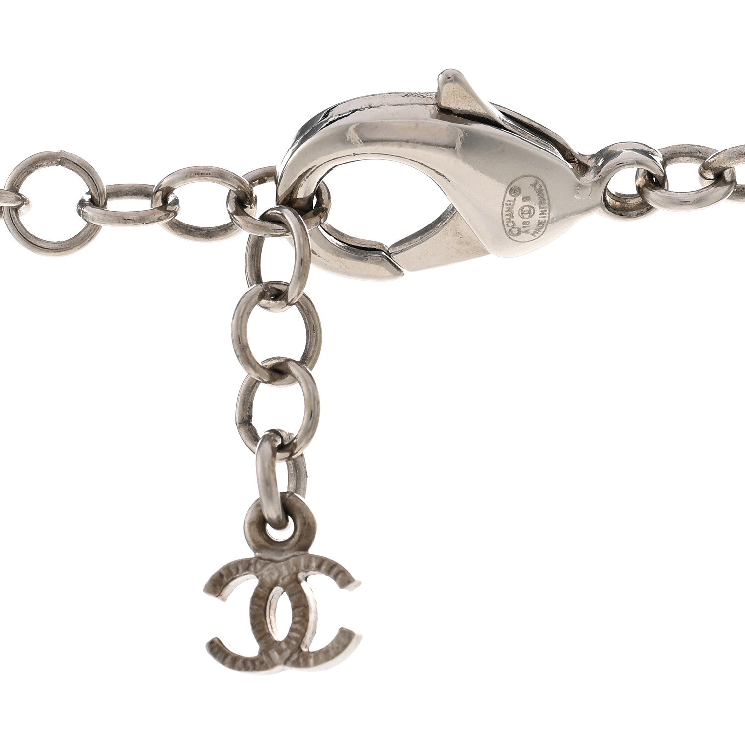 Chanel Gripoix Poured Glass Crystal CC Multi Strand Necklace Silver 5 of 5