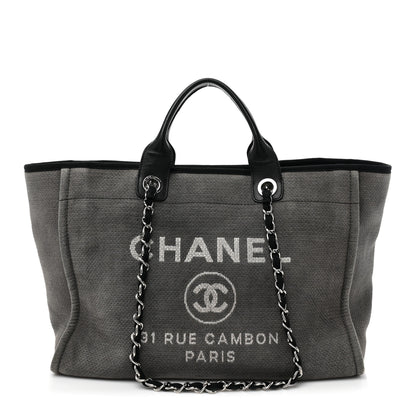 Chanel Canvas Large Deauville Tote Grey 1 of 11