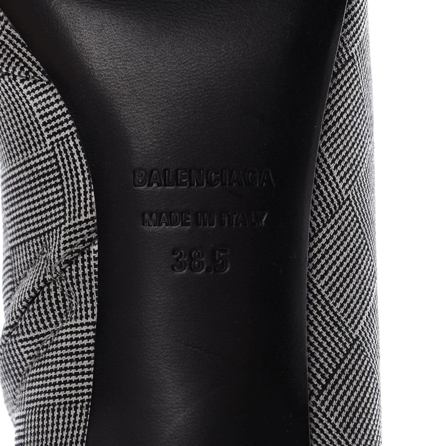 Balenciaga Wool Checked Knife Pointy Toe Boots 38.5 6 of 8