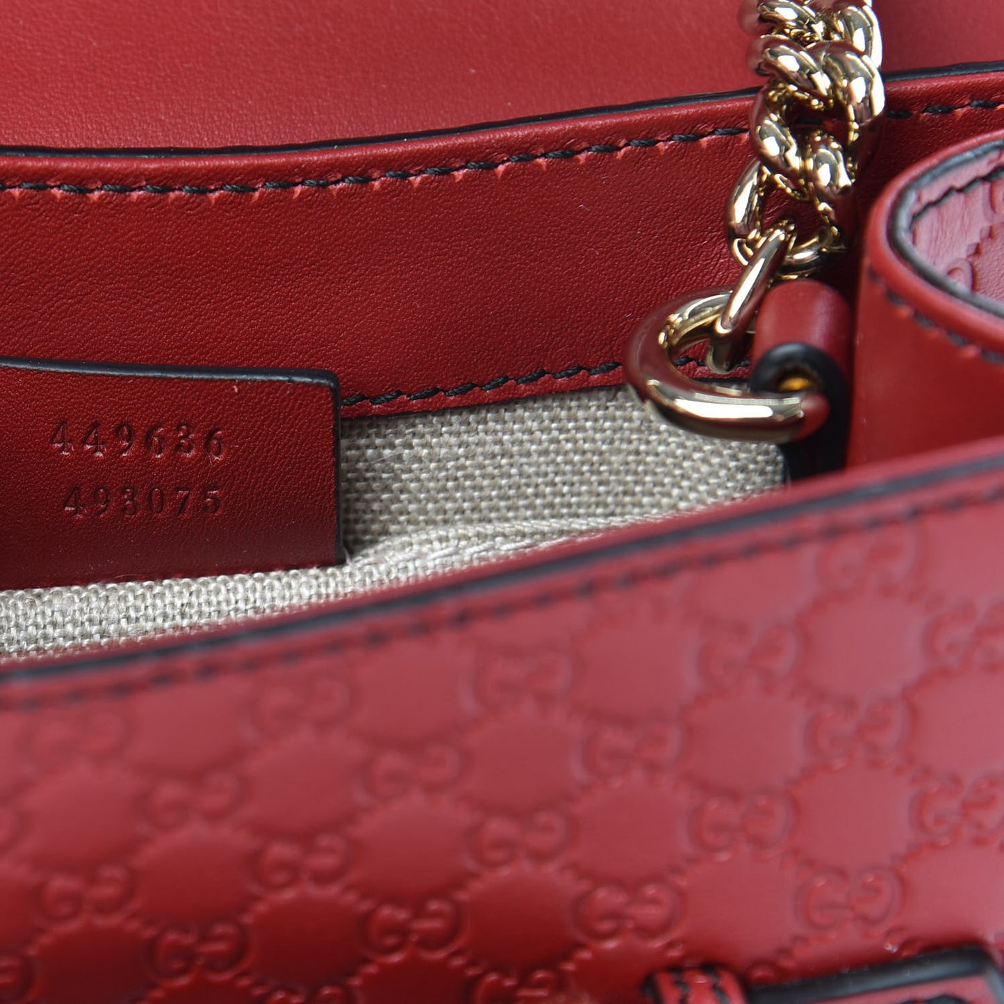 Soft Microguccissima Mini Emily Chain Shoulder Bag Rosso