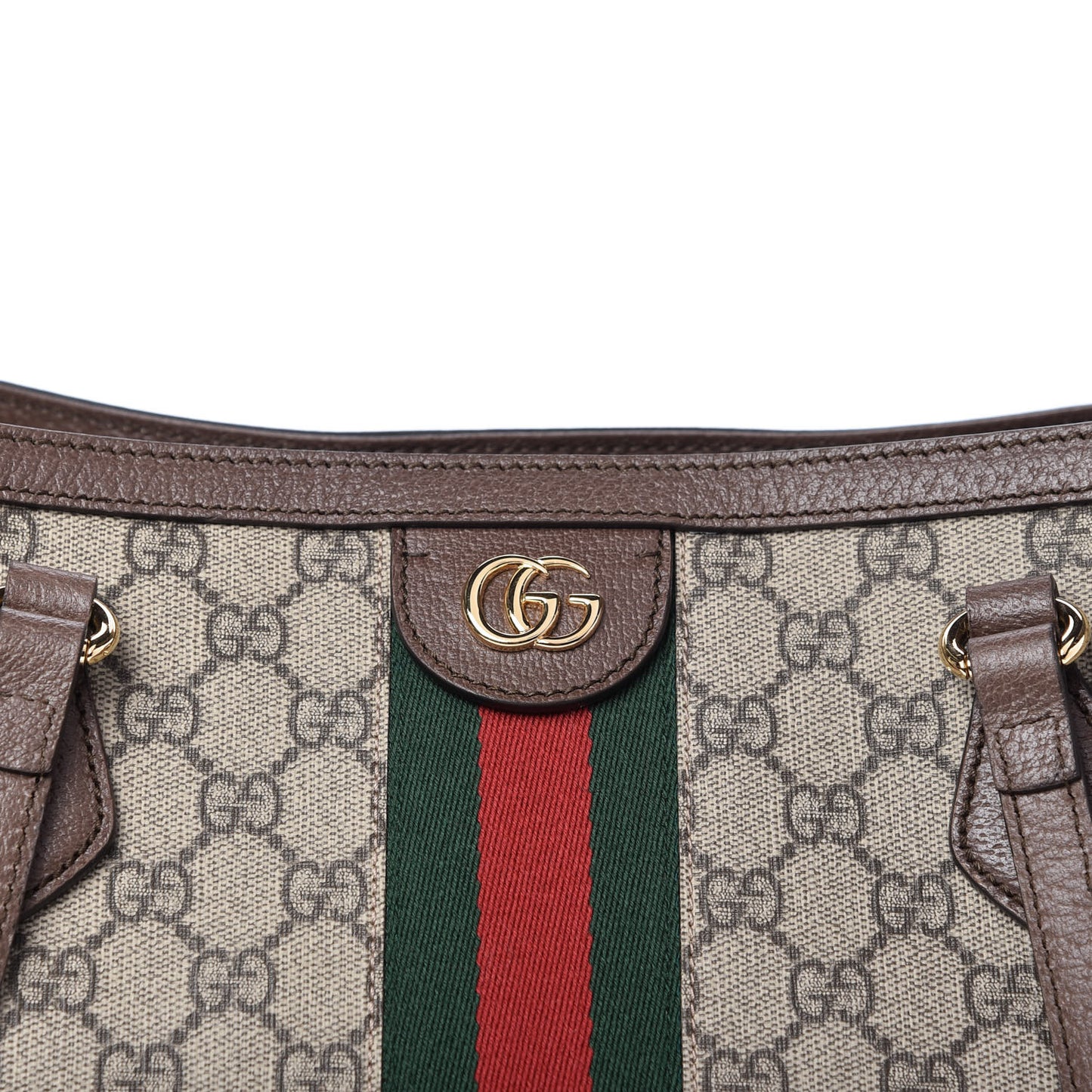 GG Supreme Monogram Medium Ophidia Shopping Tote Brown