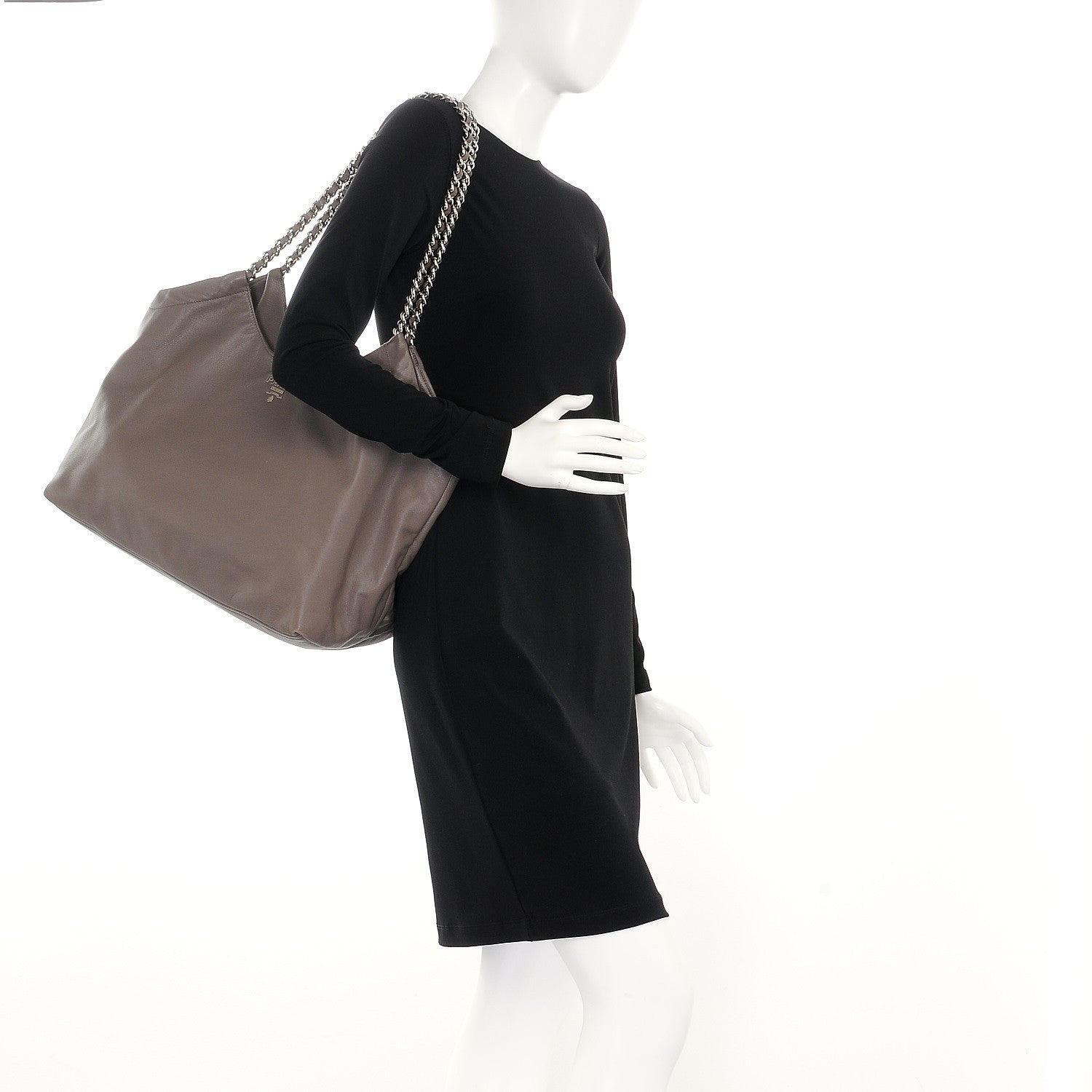 Prada Soft Calf Chain Tote Bambu 2 of 11