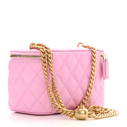 Chanel Caviar Quilted Sweetheart Vanity Case Pink 3 of 11