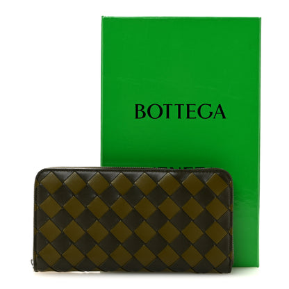 Bottega Veneta Nappa Intrecciato Zip Around Wallet Kaki Fondent Mustard 7 of 7