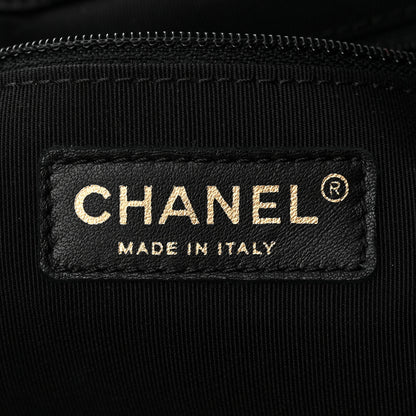 Chanel Grained Calfskin Chevron Drawstring Bucket Bag Black 6 of 12