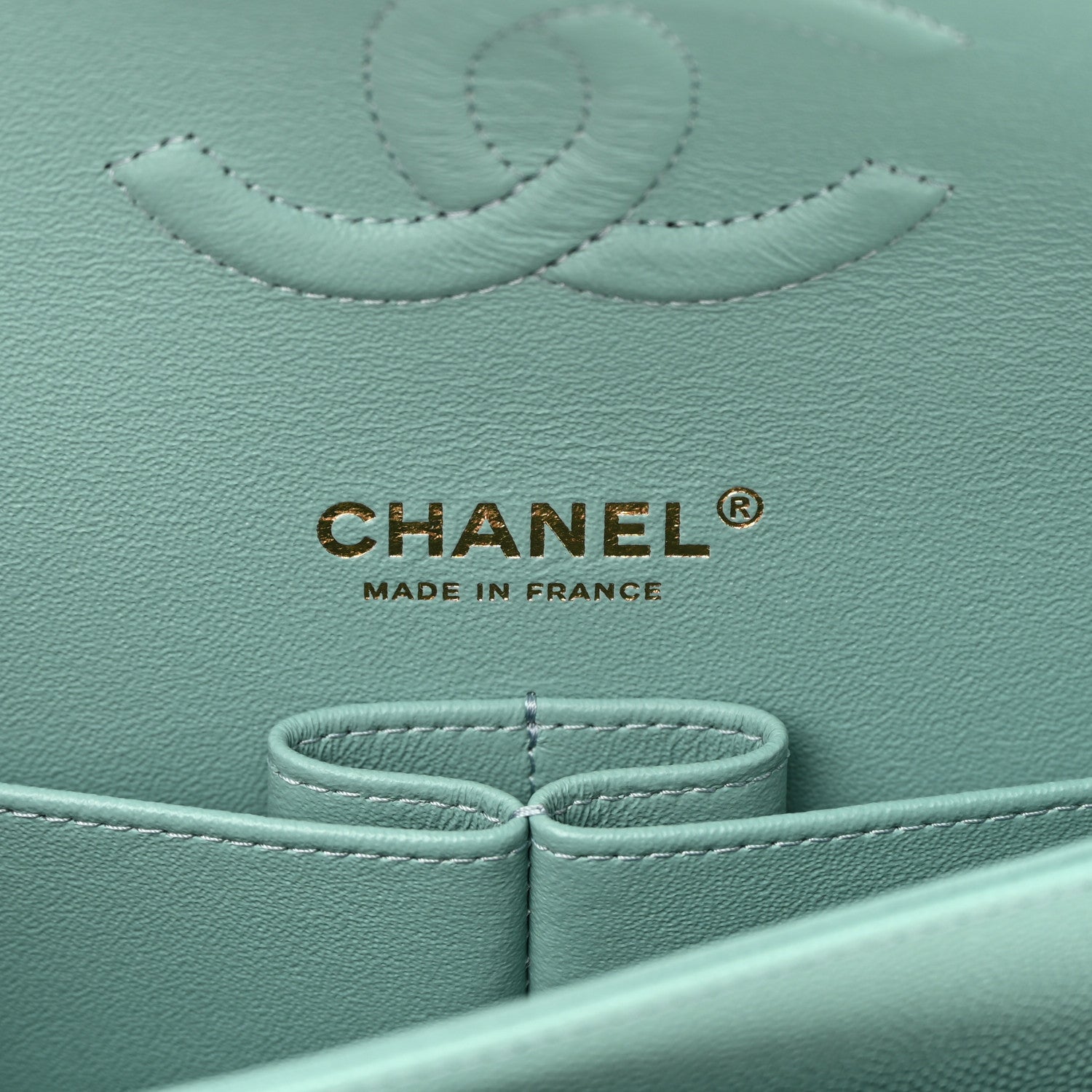 Chanel Caviar Quilted Medium Double Flap Light Blue 5 of 17
