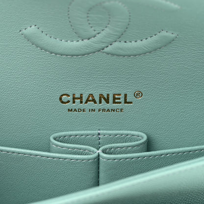 Chanel Caviar Quilted Medium Double Flap Light Blue 5 of 17