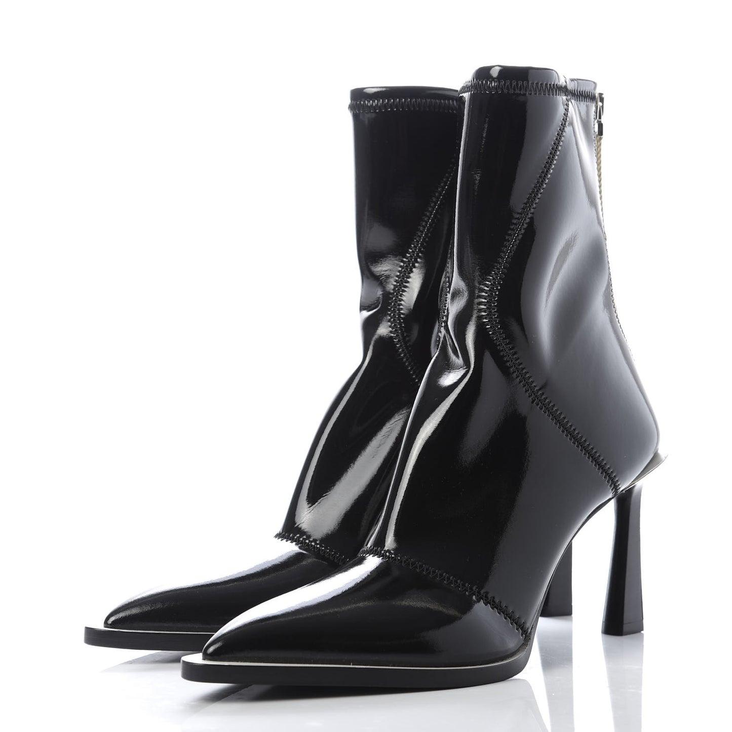 Glossy Neoprene FFrame Ankle Boots 39.5 Black