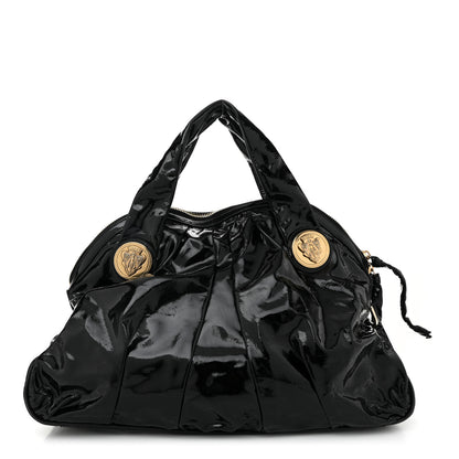 Gucci Patent Large Hysteria Top Handle Bag Black 1 of 10