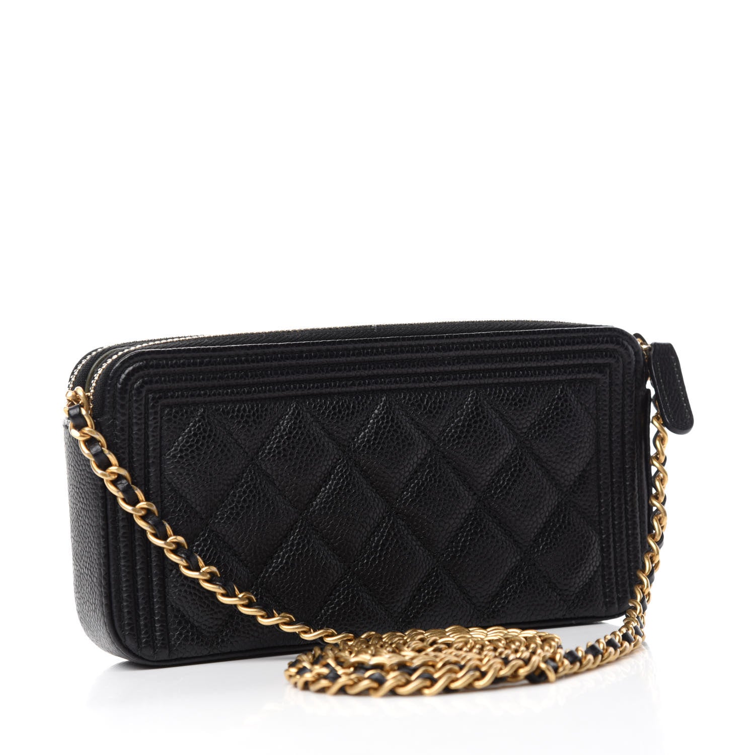 Chanel Caviar Quilted Small Boy Clutch With Chain Black 3 of 12
