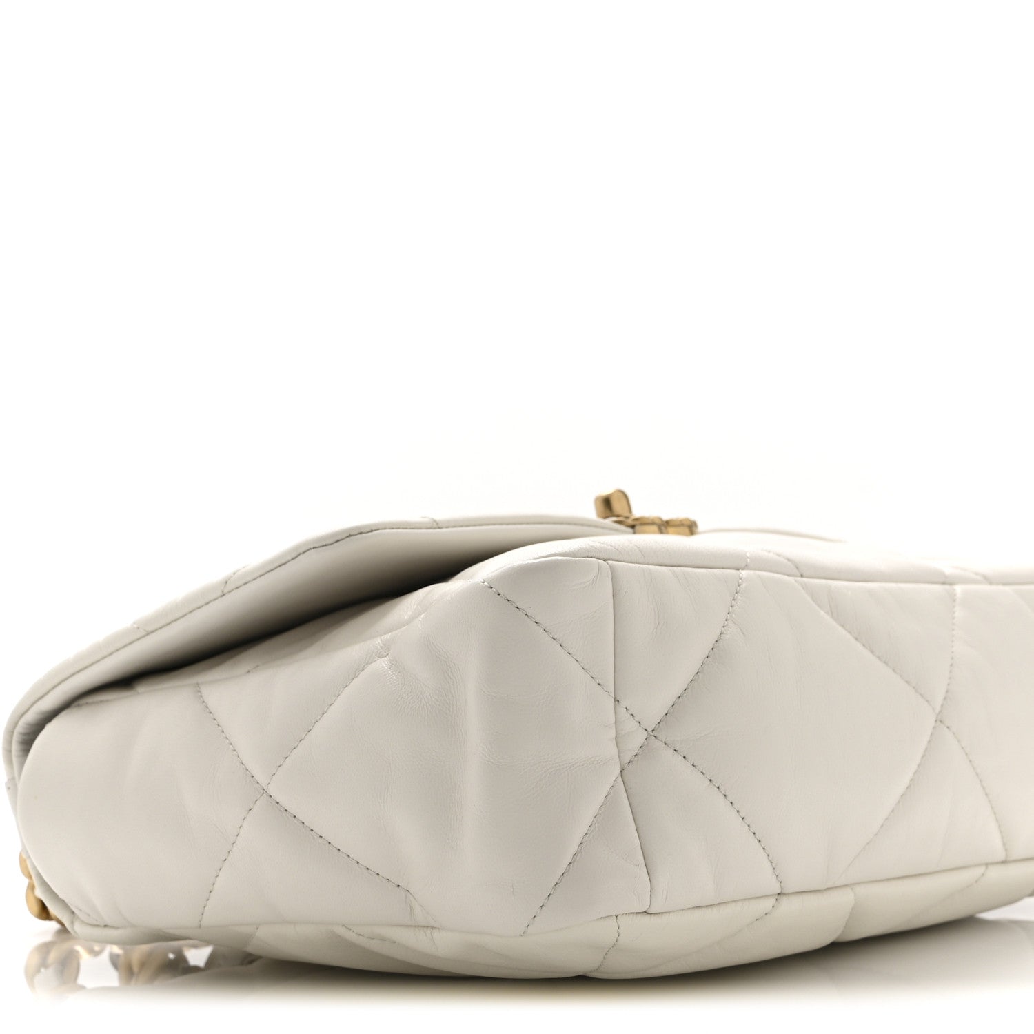 Chanel Goatskin Quilted Large Chanel 19 Flap White 9 of 10