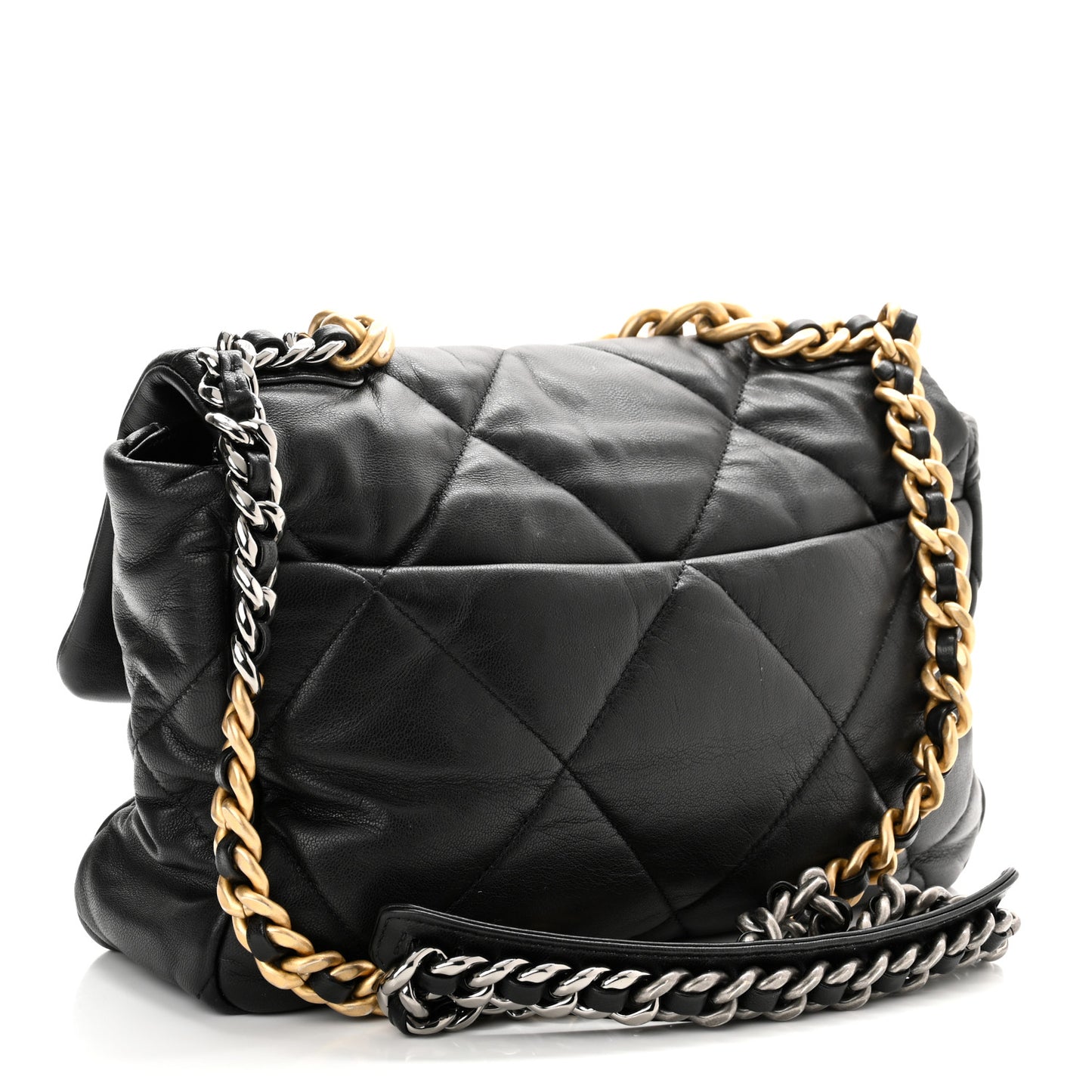 Goatskin Quilted Large Chanel 19 Flap Black