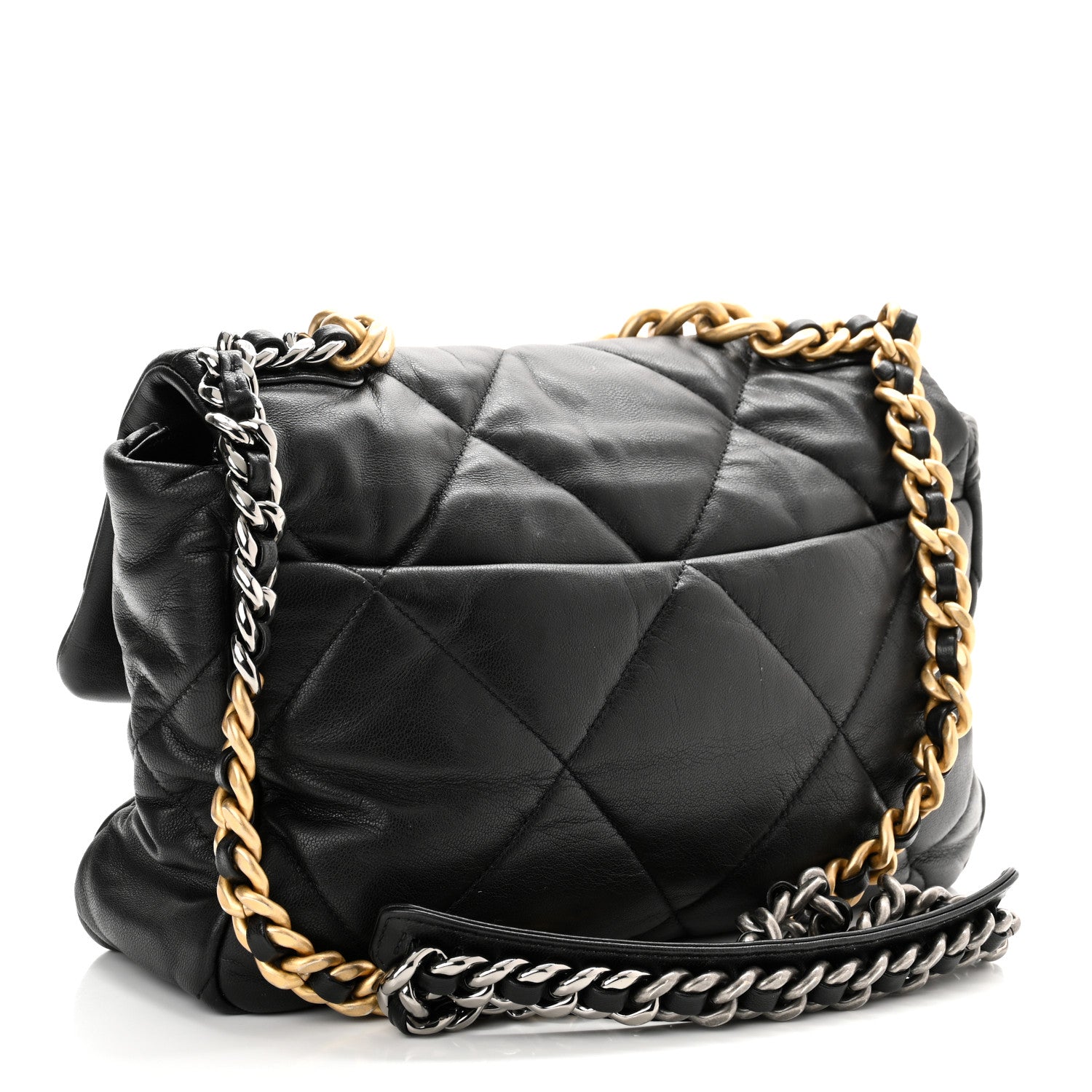 Chanel Goatskin Quilted Large Chanel 19 Flap Black 3 of 11