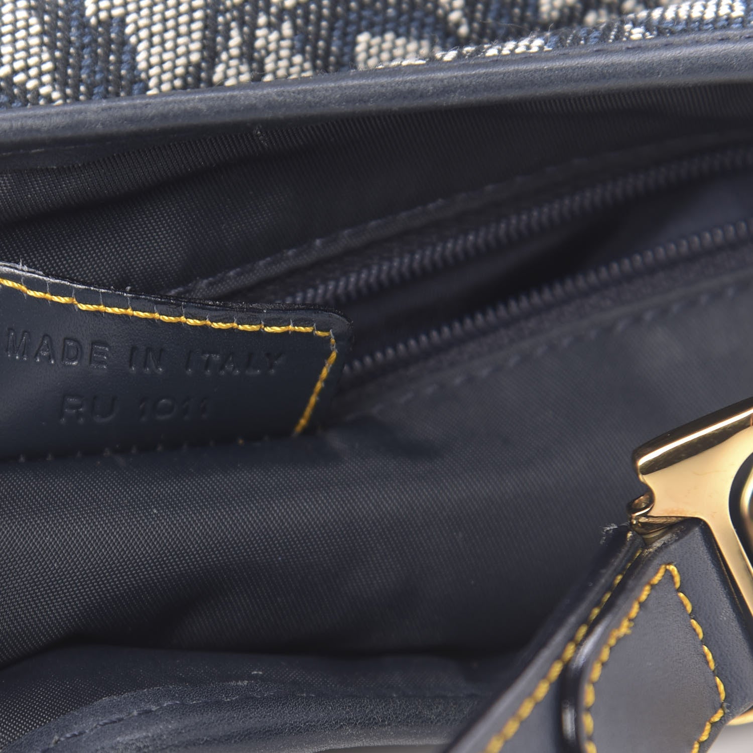 Christian Dior Monogram Double Saddle Bag Navy Blue 7 of 10