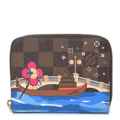 Louis Vuitton Damier Ebene 2019 Christmas Animation Zippy Coin Purse Blue 1 of 7