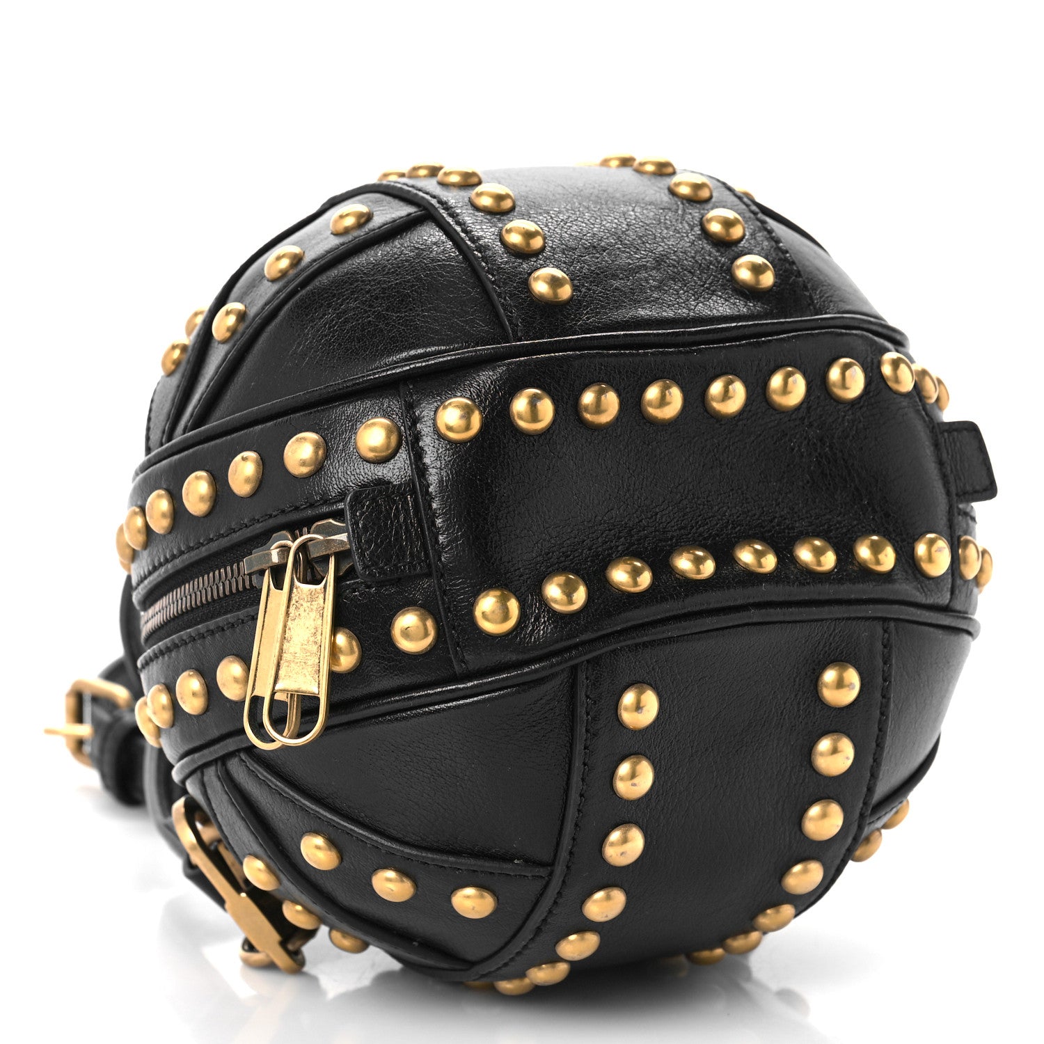 Gucci Calfskin Studded Mini Tifosa Baseball Shaped Shoulder Bag Black 4 of 9