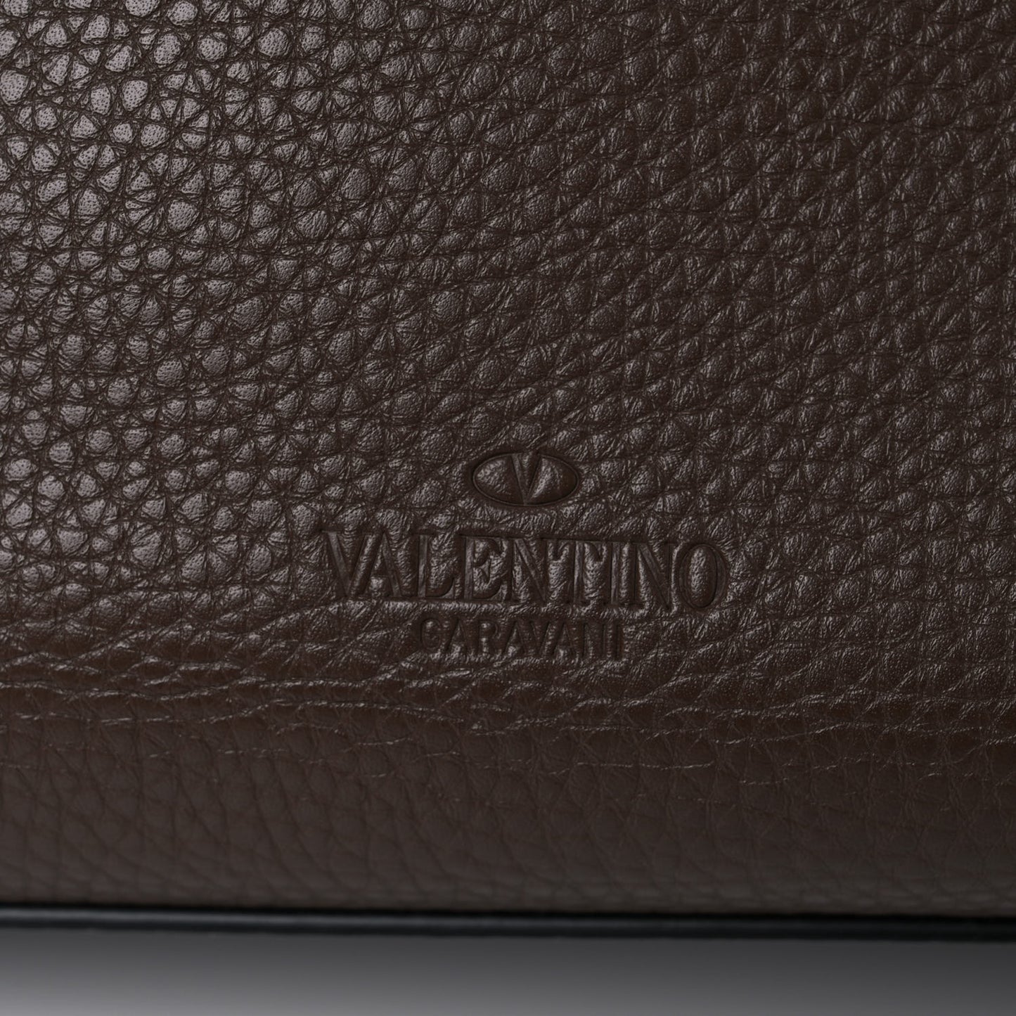 Grained Calfskin Rockstud Shoulder Tote Deep Taupe