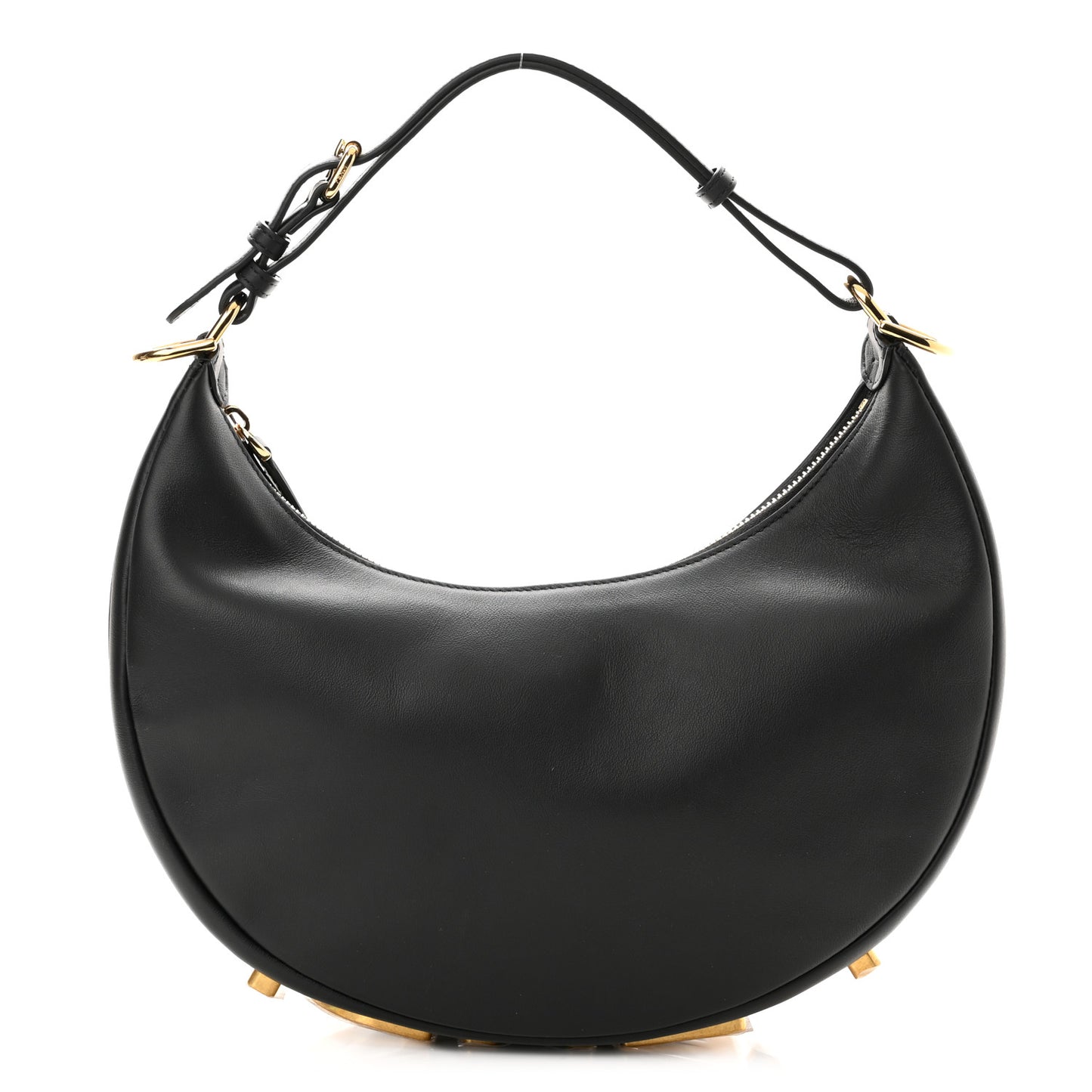 Vitello Grace Matte Small Fendigraphy Hobo Bag Black