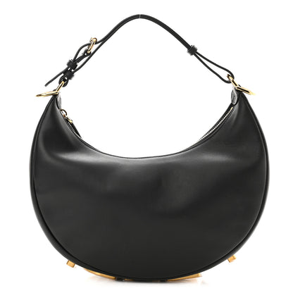 Fendi Vitello Grace Matte Small Fendigraphy Hobo Bag Black 1 of 10