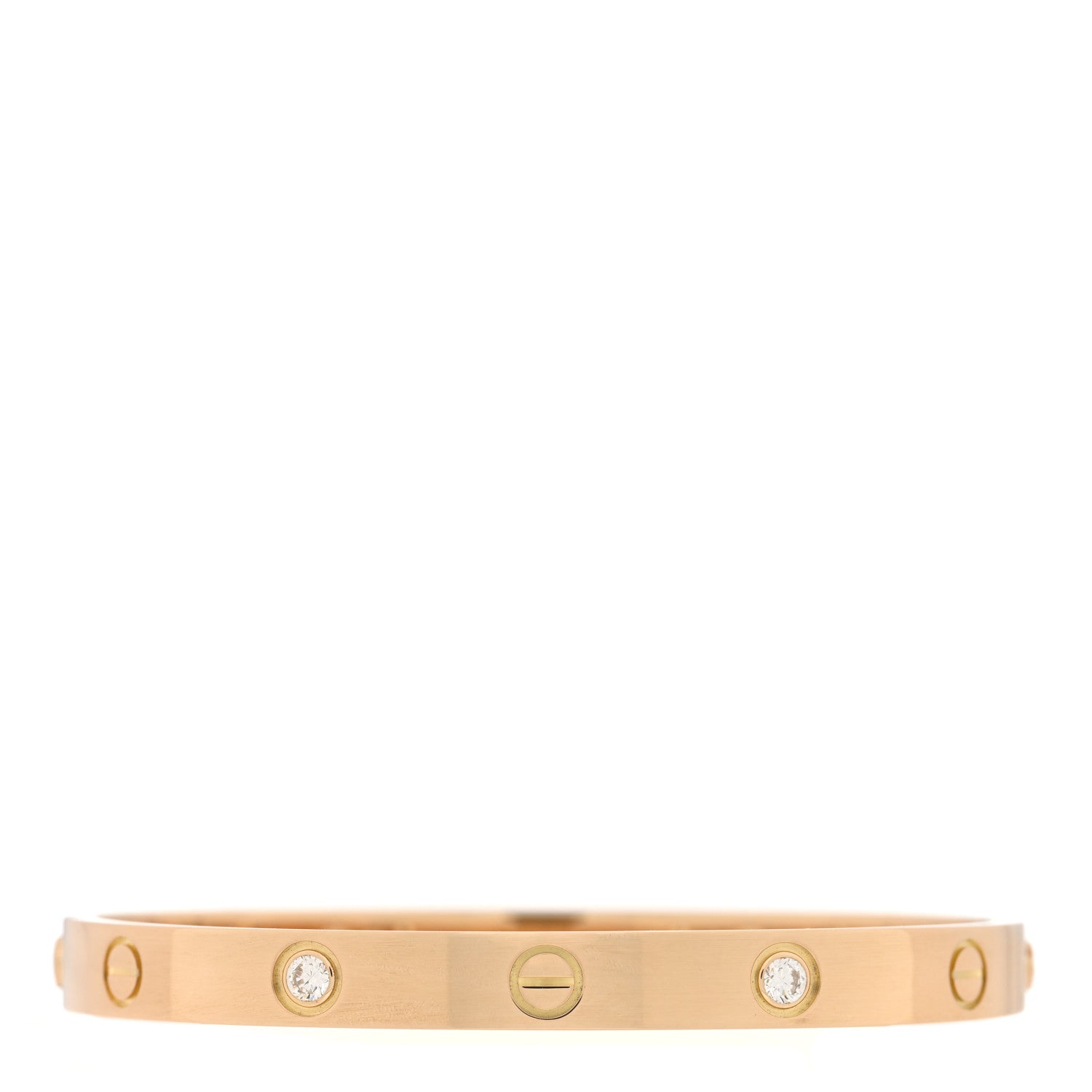 Cartier 18K Yellow Gold 4 Diamond LOVE Bracelet 17 1 of 7