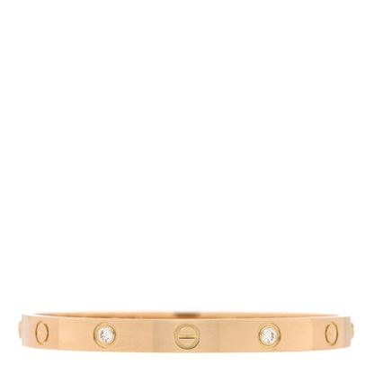 Cartier 18K Yellow Gold 4 Diamond LOVE Bracelet 17 1 of 7
