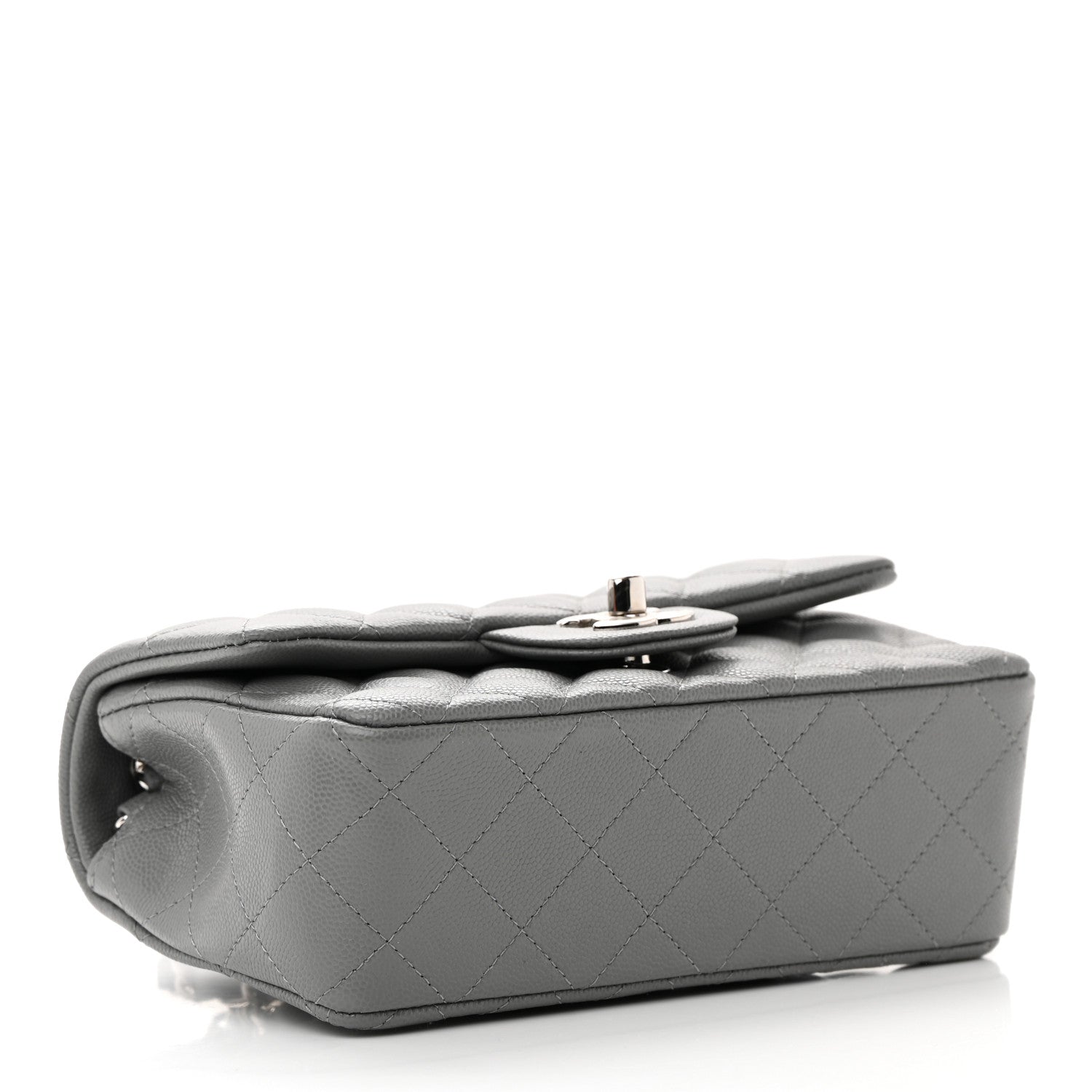 Chanel Caviar Quilted Mini Rectangular Flap Grey 4 of 13