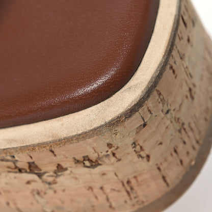 Hermes Calfskin Cork Isabella 30 Sandals 37 Gold 12 of 14