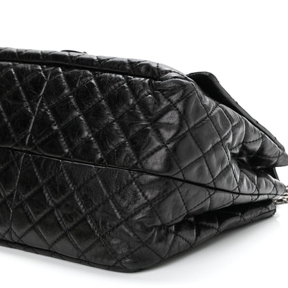 Chanel Metallic Aged Calfskin Quilted Reissue 2.55 Accordion Flap Black 11 of 11