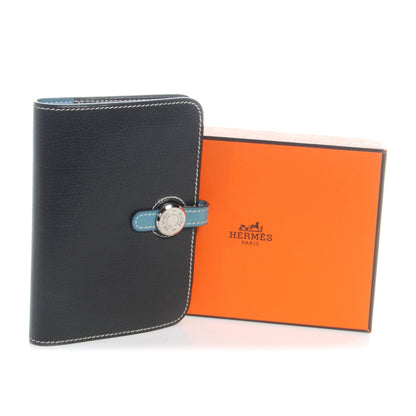 Hermes Veau Rodeo Dogon Bi-Color Wallet Graphite Blue Jean 5 of 8