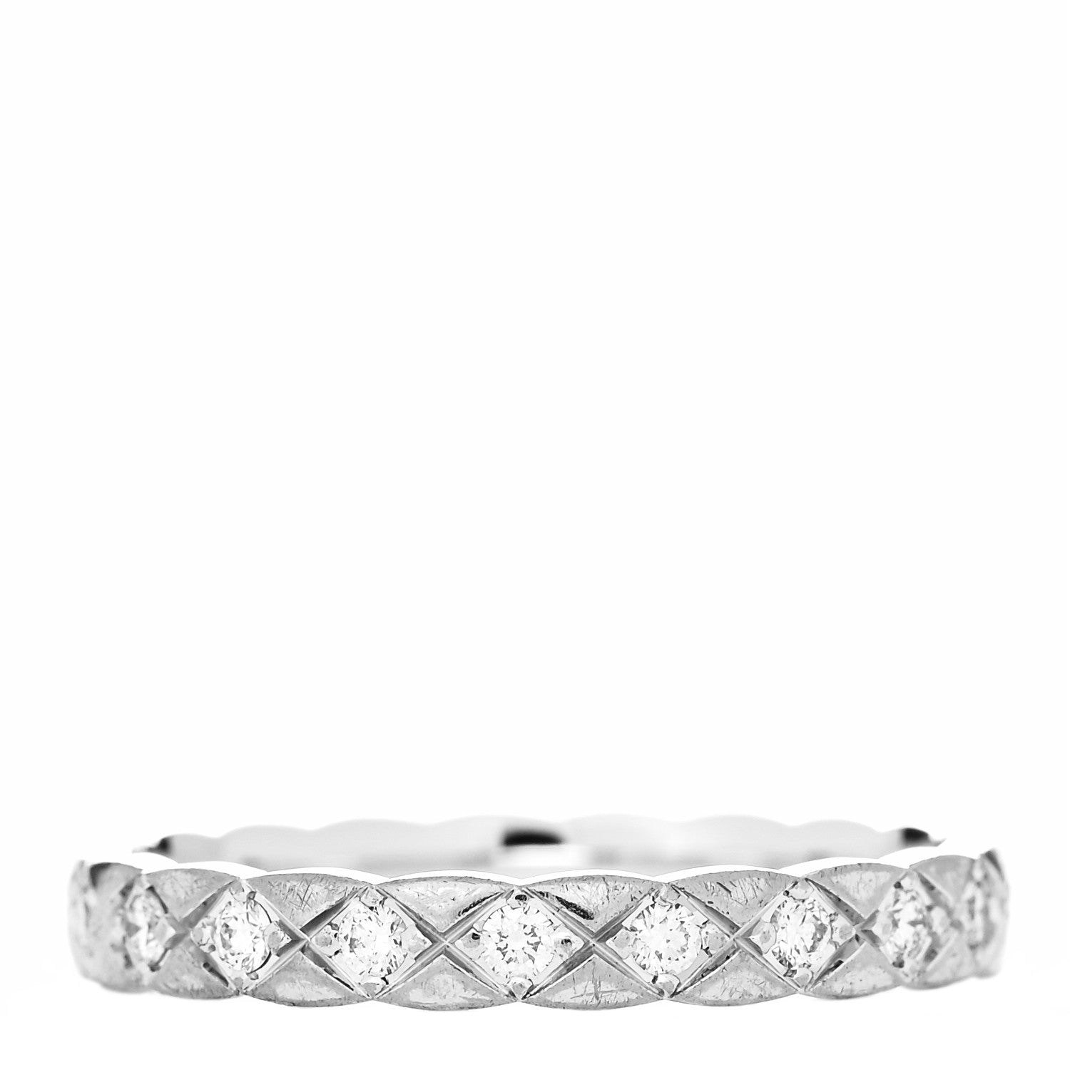 Chanel 18K White Gold Diamond Mini Coco Crush Ring 60 9 3 of 6