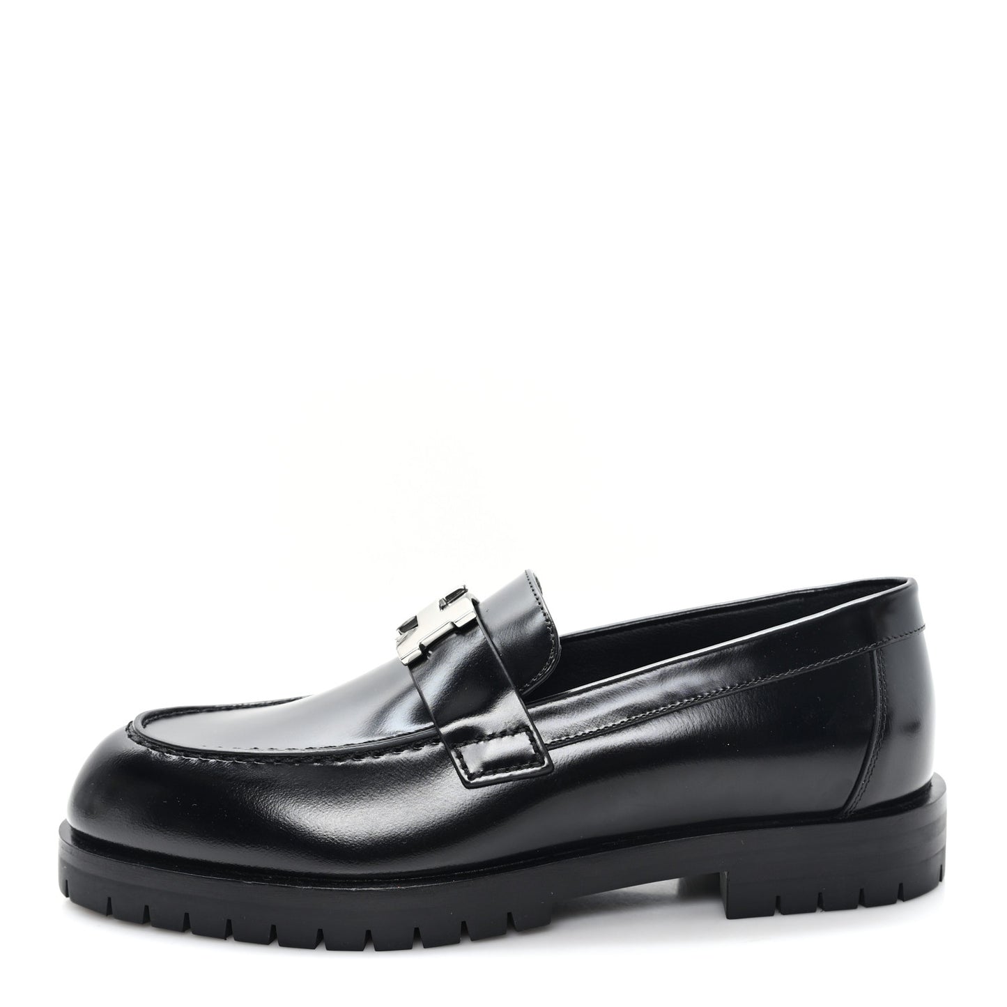 Calfskin Womens Faubourg Loafers 35 Black