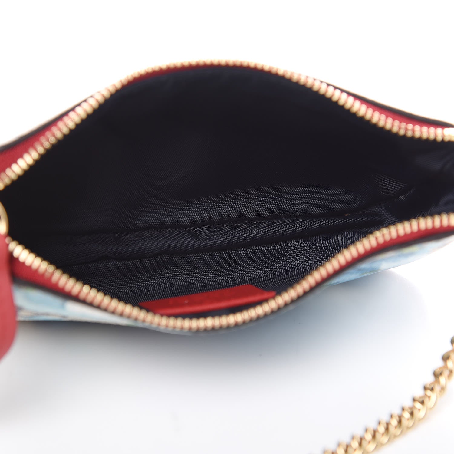 Gucci GG Supreme Monogram Blooms Mini Chain Bag Beige Blue Navy Hibiscus Red 5 of 9