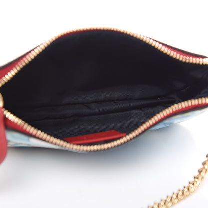 Gucci GG Supreme Monogram Blooms Mini Chain Bag Beige Blue Navy Hibiscus Red 5 of 9