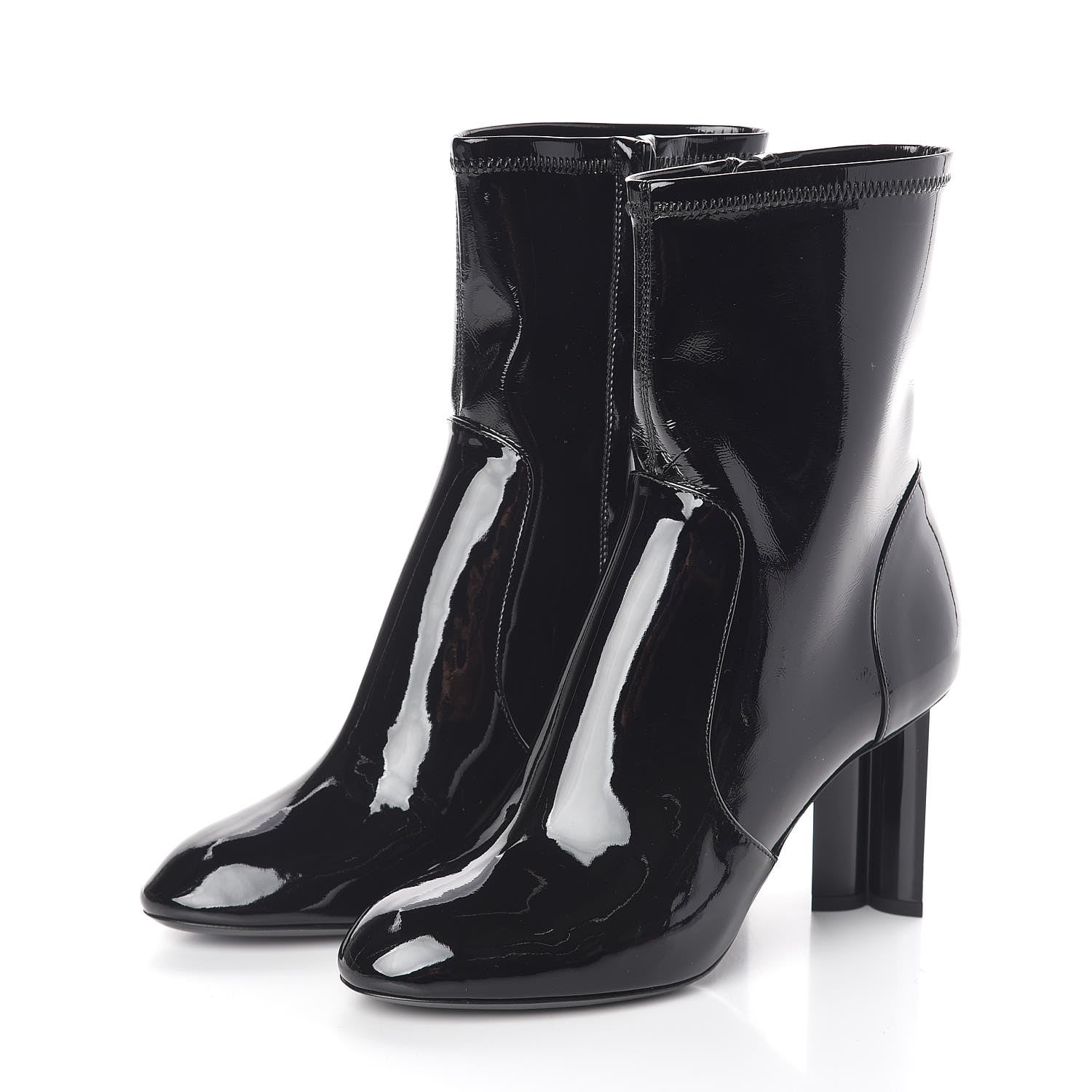 Louis Vuitton Patent Silhouette Ankle Boots 37.5 Black 3 of 7
