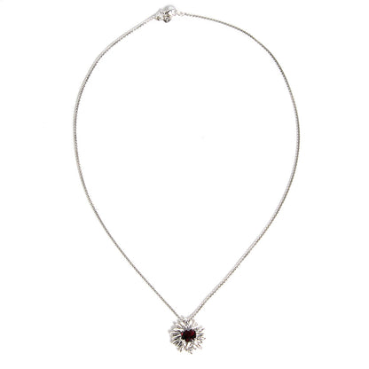 David Yurman Sterling silver Garnet Starburst Pendant Necklace 3 of 6