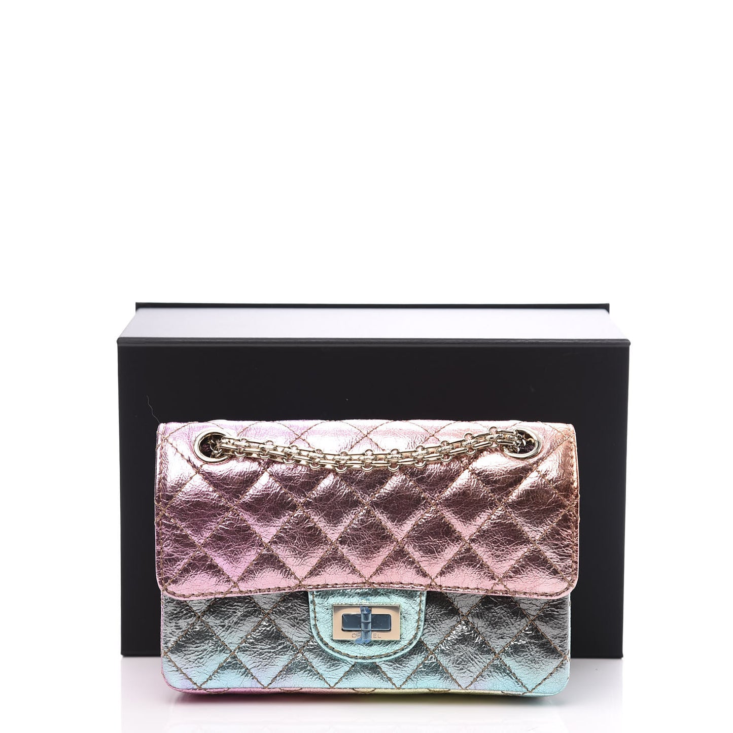 Metallic Goatskin Quilted Mini 2.55 Reissue Flap Multicolor