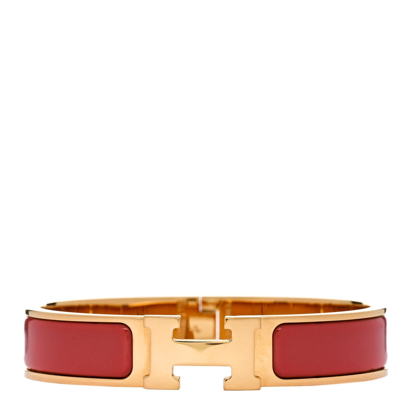 Enamel Narrow Clic Clac H Bracelet PM Orange Papaye