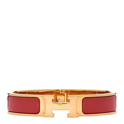 Hermes Enamel Narrow Clic Clac H Bracelet PM Orange Papaye 1 of 5