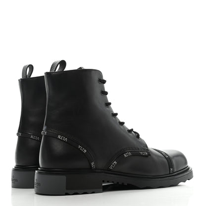 Valentino Garavani Calfskin Mens VLTN-Trim Combat Boots 44 Black 4 of 6