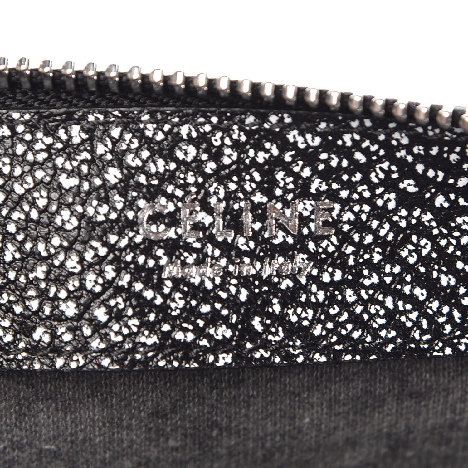 Celine Lambskin Embossed Small Trio Crossbody Bag Black White 8 of 10
